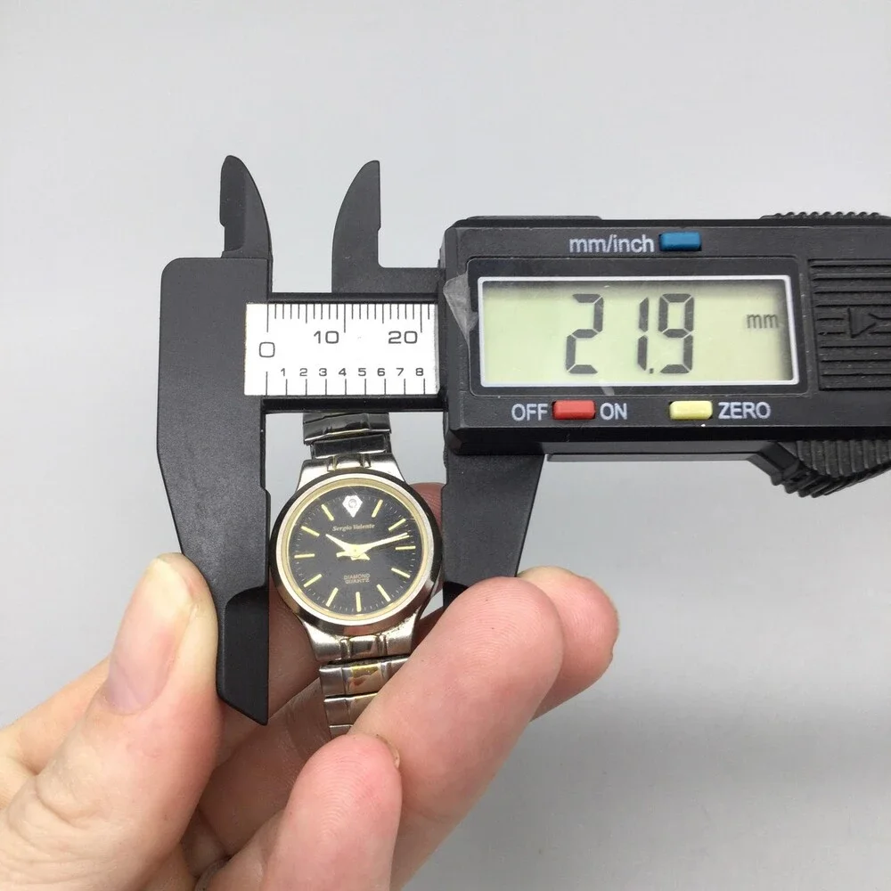 Sergio Valente Womens Watch 22mm Black Dial Two Tone Expansion Diamond